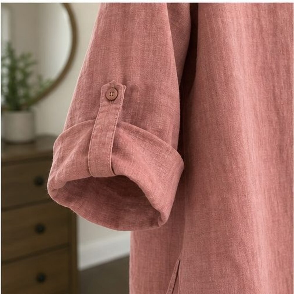 Rust Pleated Blouse - Picture 5 of 6